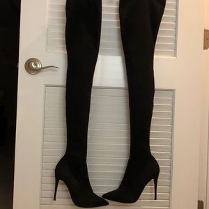 Steve Madden Dominaique Thigh High Black Boots